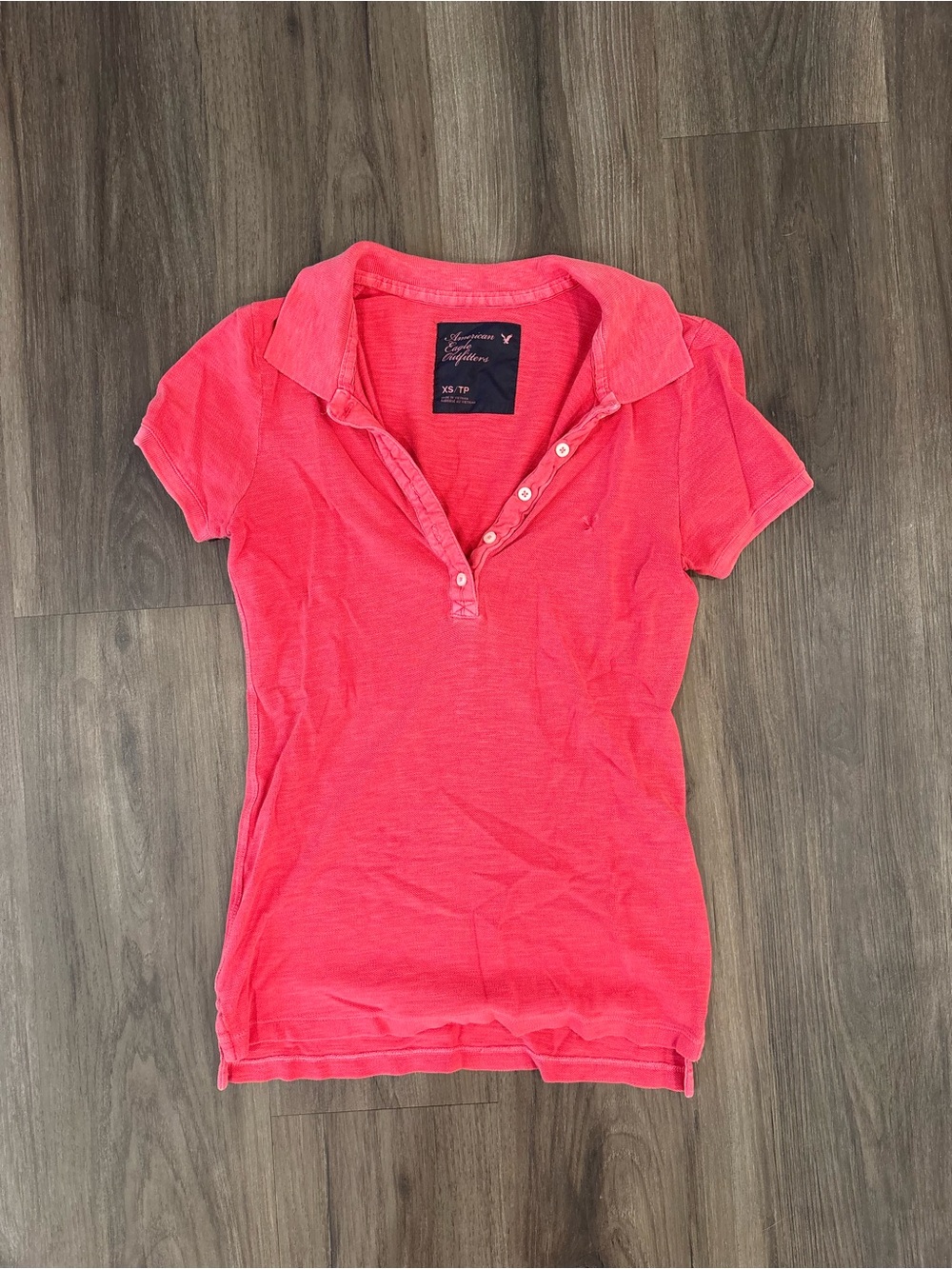 American Eagle Outfitters Coral-Pink Polo Shirt